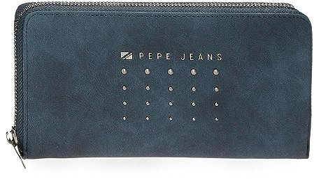 Pepe Jeans Holly Portafogli e Portafogli in Ecopelle, Nero, Marrone, Blu Marino, Diverse misure, Marino, Taglia unica, Grande portafoglio