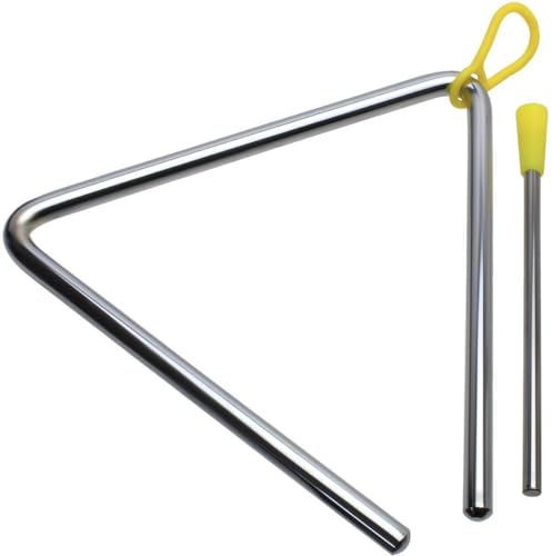 ARA CHOICE Metal Music Triangle Percussion Instrument Musical With Beater Kids Adults Hand Triangles Steel Rod For Children Kids 6 Inches Mixed Striker Rhythm