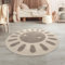 TT Home Kinderteppich Kinderzimmer Teppich Spielteppich Kurzflor Sonne Flauschig 3D, Farbe:Dunkelbeige Creme, Größe:160 cm Rund