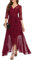 Bboninedress Robe de Mariée Femme Chic de Soirée Cocktail Asymétrique pour Gala Anniversaire Mariage Dirty Dacing Cérémonie Témoin Col en V Dark Red 3XL