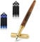 Amaxiu Wooden Fountain Pen - Handcrafted Luxury Fine Point With 12 Pcs 2.6 mm Ink Cartridges - Vintage Wood Journaling Pen for Business, Calligraphy Gifts (B)