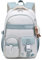 Amythe Schulrucksack Mädchen - Rucksack Teenager Wasserdicht & Leichte - Stilvolle Lässiger Daypack,Nylon Schulranzen Mädchen 3. - 9. klasse mit Großer Kapazität, Blau