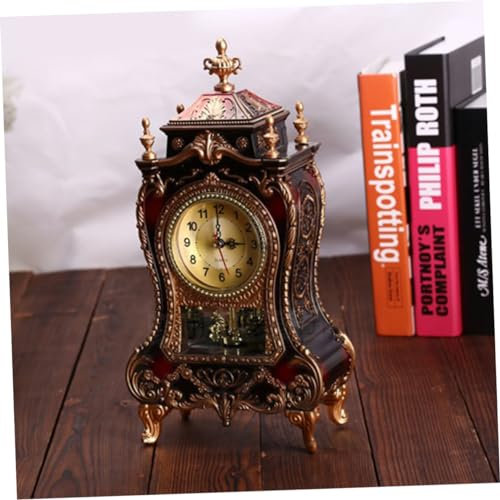PRETYZOOM 1Stk Vintage Wohnkultur Hausschmuck Vintage-Alarm Wanduhr digital leise Wanduhr barocke Uhr Tischuhr Musikalische Zeitglocke Stumm Wecker Europa schmücken f015 Schreibtisch
