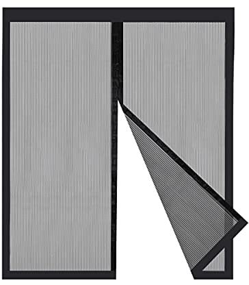 Sekey Fliegengitter Balkontür Magnet | Insektenschutz Tür/Balkontür | Ohne Bohren, Klett-Magnet-Montage | Katzensichere Verstärktes Polyester Anti-Reiß | Verbreitertes Klebeband |240x210 cm Schwarz