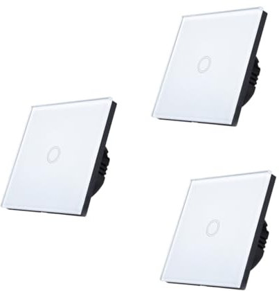 Gadpiparty 3 Stück 1 bürotisch desk schreibtisch easy putz Büroschalter einpolige Schalter Dimmer modernes Licht beleuchtetes Licht entfernte Wand schlau berühren Fernbedienung Weiß