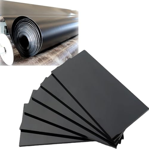 Bâche D'étang Premium Noires 0.12mm D'épaisseur Revêtement D'étang Résistante Aux UV Découpe Facile Étang Liner Étanche Membrane For Piscines Terrain De Golf Jardins D'eau 4x5m 6x6m 7x7m(Taille:4x6m/1