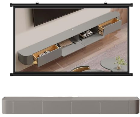 Soporte Flotante Para TV De Madera Maciza, Mueble Para TV Montado En La Pared De Alto Brillo, Estantes Flotantes Con Puerta, Centro De Consola Multimedia De Entretenimiento Moderno(Grey,140CM/55.1)