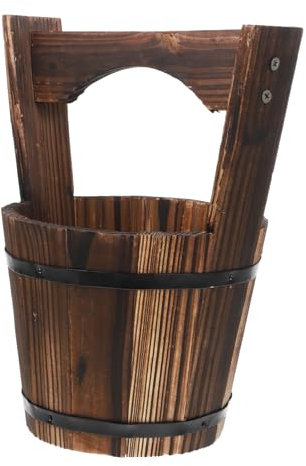 KONTONTY 1satz Vintage Holzblumentopf Wiederverwendbarer Pflanztopf Im Fass-Design Für Garten Balkon Und Innenräume Naturholz Langlebig Für Sukkulenten Und Gemüse Geeignet