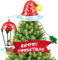 Clemas Puntale musicale per albero di Natale con luci, cappello di Babbo Natale rosso animato, puntale multicolore con telecomando, per ornamenti per le vacanze o decorazioni per la casa