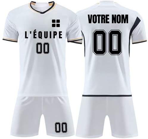 Maillot de Foot Enfant, Ensemble Foot Enfant Personnalisé avec Votre Nom Numéro Logo, Ensemble Maillot de Football Short pour Garçons Hommes #2