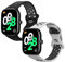 kwmobile Straps Compatible with Xiaomi Redmi Watch 4 Straps - 2x Replacement Silicone Watch Bands - Smartwatch or Fitness Tracker - Black/Grey/White/Black