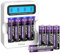 Rechargeable AA Lithium Batteries with 4-Slot LCD Charger, 2 Hour Fast Charge, 3000mWh Large Capacity, Double A 1500+ Cycles, for Mouse, Security Camera (8 Pack)