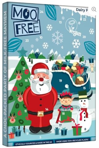 Moo Frees Adventskalender weiße Schokolade mit Dankeschön Aufkleber - Weihnachten Adventskalender 2024