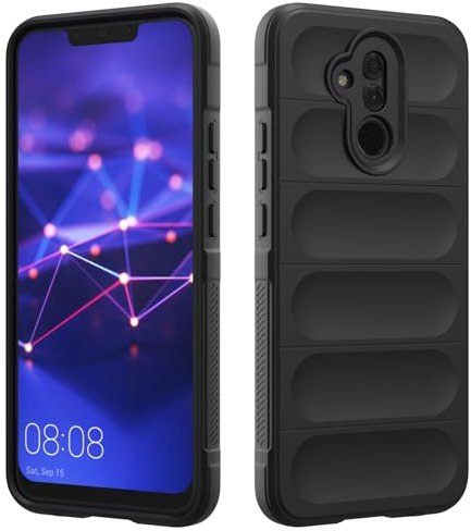 Funda Silicona Compatible con Huawei Mate 20 Lite, Protectora de Cuerpo Completo, Antigolpes Carcasa, Protección Lente Cámara, Tacto Suave y Sedoso Caso - Negro
