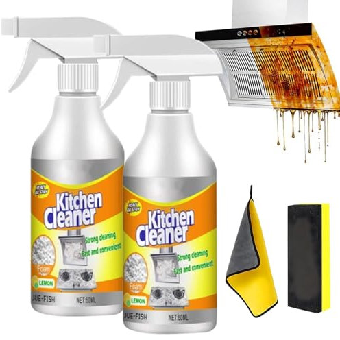 Kitchen Cleaner Foam Spray, Powerful Kitchen Foam Cleaner, 2025 New Kitchen Cleaner Spray, Kitchen Grease Cleaner, Kitchen Cleaner Spray for Domestic Cooktops, Range Hoods, Grime and Grease (2)