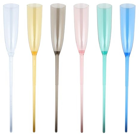 Flearitzo Schwimmende Weingläser 6er-Set Schwimmende Champagnerflöten - Bruchsicher Sektgläser aus Acryl - Partygläser mit Stiel ohne Boden für den Pool Garten Strand