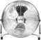 OZAVO Ventilador de Suelo Cromado Industrial 61CM, 110W, 3 Velocidades, 3 Aspas Metálicas, Motor de Cobre, Cabezal Inclinación Ajustable, Portátil para Hogar, Oficina, Gimnasio, Fábrica, Garaje