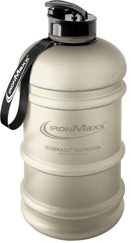 IronMaxx Water Gallon - Frosted Sandstone Beige 2200ml | BPA & DEHP frei | auslaufsichere Trinkflasche mit Messskala | in verschiedenen Farben erhältlich