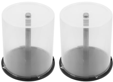 POPETPOP Cd Storage Bucket Large Capacity Organiser for 100 Discs Plastic Storage Drum Protective Case for Cds and Dvds Home Office Use