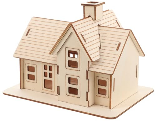 CLISPEED 3D Holzhaus Puzzle Set für Erwachsene zum Selberbauen DIY | Passgenaue Bauteile mit glatten Kanten, Montage fördert Handarbeit, fertiges Modell als Dekoration für Büro Schlafzimmer