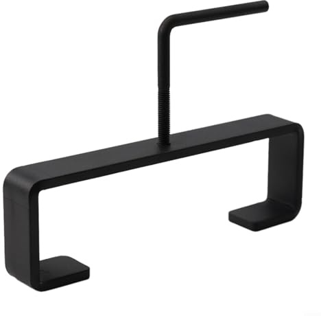 Vilgftyiet Concrete Post Clips – No-Drill Fence Bracket for 4-Inch Columns, Heavy-Duty Metal Clamp with C-Buckle & L-Stud – Holds Growth Bags, Hose Reels, Baskets (Black, Rustproof)