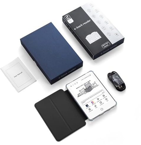 Dpofirs E-Book-Reader, 6-Zoll-HD-Ink-Display, Kompakter und Leichter E-Book-Reader, 4 GB + 64 GB, 2500 MAh, Bluetooth (White)