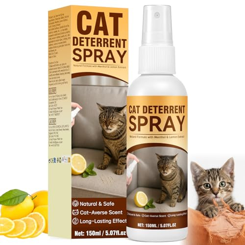Damaile EU Katzenabwehrspray, Anti Kratz Spray Katzen, 150ml Natürliches und Effektives Fernhaltespray Katzen für Innen & Außen, Schützt Sofas Teppiche Möbel vor Kratzen, Kauen oder Markieren