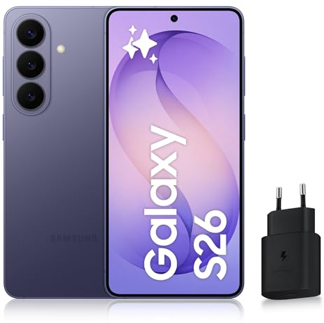 Samsung Galaxy S26, Smartphone Android 5G avec Galaxy AI, 512 Go, Chargeur Secteur Rapide 25W Inclus, Smartphone déverrouillé, Violet, Version FR