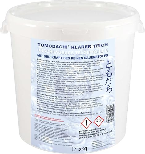 5kg Eimer Aktivsauerstoff Teichhygiene mit der Kraft des reinen Sauerstoffs Tomodachi Klarer Teich Teichschlammentferner wirkt innerhalb weniger Minuten