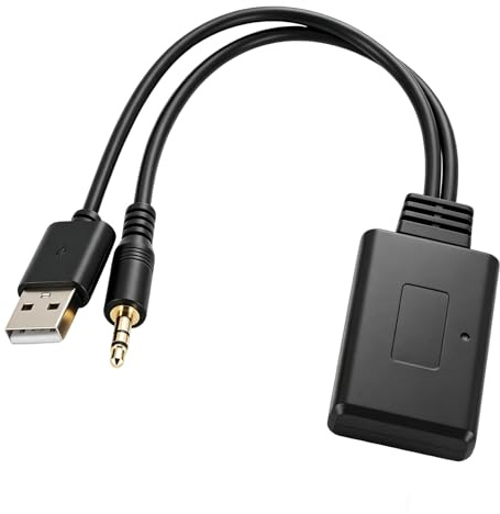 USB Aux Bluetooth Adapter Auto 5.0 Drahtloser Empfänger Audio Sender | 2-in-1 3.5mm Klinke Anschluss Plug and Play für Fahrzeuge mit AUX Schnittstelle Kopfhörer Lautsprecher Heimkino Stereo PC TV