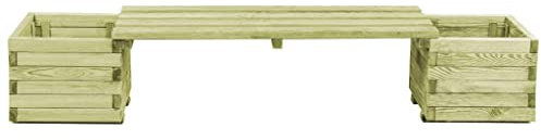 Sophrelle Fioriera da Giardino con Panca in Legno di Pino Impregnato Verde,44949