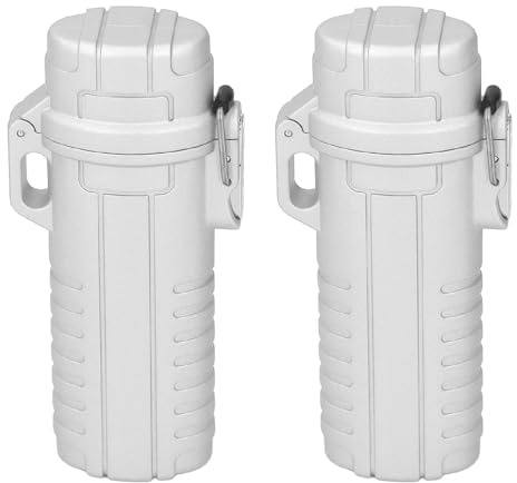 Ycauty Vattentäta Förseglade Förvaringsrör Kompakta Bärbara Fodral för Utomhusresor, 2 St Plastbehållare för Nycklar Ringar Örhängen Camping (Silver)