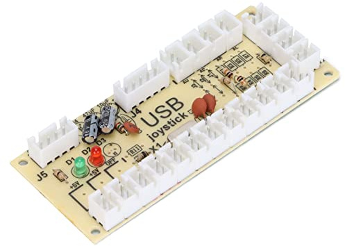Bewinner Codificador USB Delay para PC MAME Retro Gaming - Placa Controladora de Botón de Joystick DIY, Compatible con y Retropie, Modo Automático LED (#1)