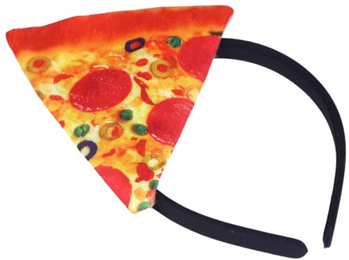 CAXUSD Diadema y Material de Fieltro Diseño Creativo de Pizza para Halloween para Cosplay y Fiestas, Adecuado Adultos Destacar