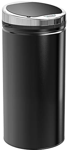 HOMCOM 42L Sensor Bin for Kitchen Waste Automatic Dustbin Motion Detection Dustbin Stainless Steel Rubbish Can with Bucket, Black