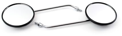 MZA Meyer-Zweiradtechnik 10377B Paar Rückblickspiegel - Links und Rechts Verwendbar - Durchmesser 110 Mm - Gewinde M8 - Verchromter Spiegelarm - Muschelform