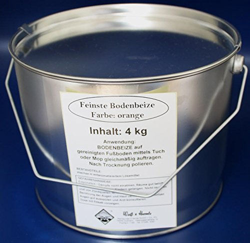 Wasserrose® 4 kg BODENBEIZE ORANGE BOHNERWACHS MIT FARBSTOFF MADE IN GERMANY