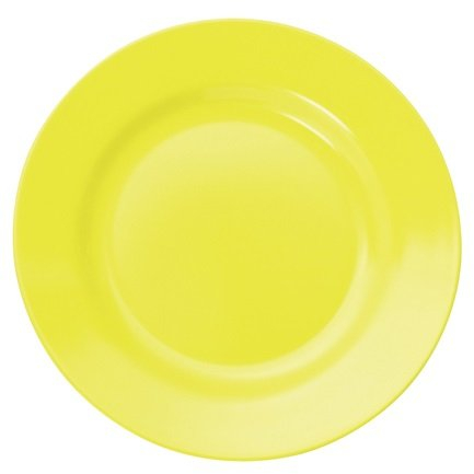 Piatto piano in melamina, diametro 20 cm, colore giallo