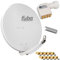 FUBA 85cm für 8 Teilnehmer (Direktanschluss) Digital SAT Anlage DAA850G + Octo LNB weiß 0,1dB Full HDTV 4K 3D + 16 Vergoldete F-Stecker und F- Montageschlüssel gratis dazu