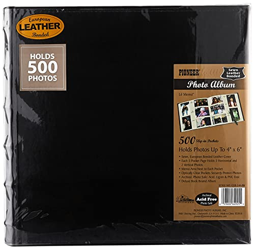 Pioneer Photo Albums CLB-546/BK Extra Large Capacity Fotoalbum, Kunstleder Kunststoff Papier Polyvinylchlorid (PVC), Schwarz, 500 Pocket 4x6