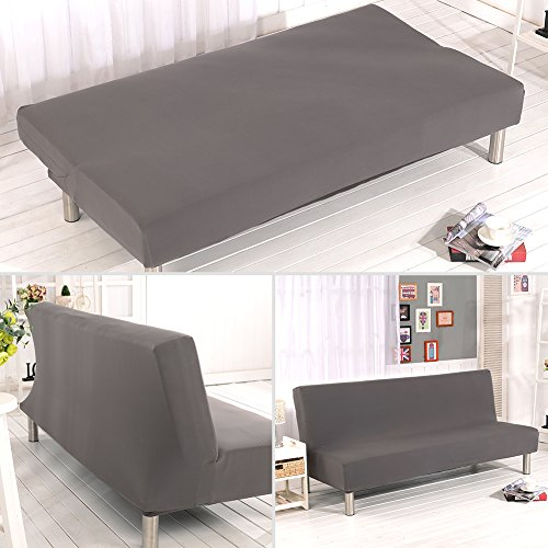 ele ELEOPTION Elastisch Sofa Überwurf Sofahusse Sofabezug für Schlafsofa Klappsofa faltbar Sofabett ohne armlehne Sessel und die Couch (Grau)