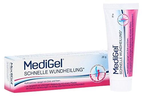 MediGel Schnelle Wundheilung – Hydroaktives Lipogel mit Zink & Eisen für alle Wunden im Alltag – Moderne feuchte Wundheilung – 3x20g