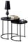 IDIMEX Lot de 2 Tables d'appoint LEYRE Tables Basses de Salon gigognes, Tables à café, Bouts de canapé Design Industriel, Plateau Rond en Verre trempé Noir Cadre en métal Noir