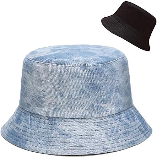 XYIYI Denim Blau Reversibel Fischerhüte Anglerhut Sonnenhut Für Damen Mädchen