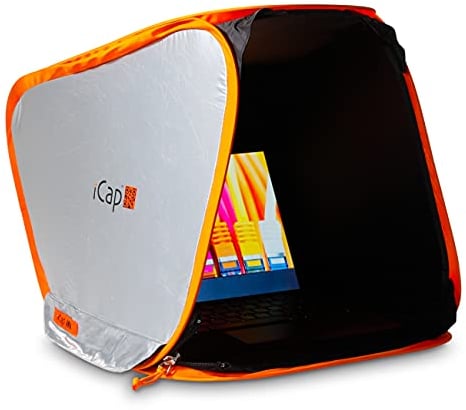 iCap® MAX Classic Notebookzelt. Outdoor Protektor gegen Sonnenlicht, Verblendung, Regen, Staub Hitze, Kälte. Für MacBook, Notebook, Laptop, iPad. Größe MAX für 17” bis 19”