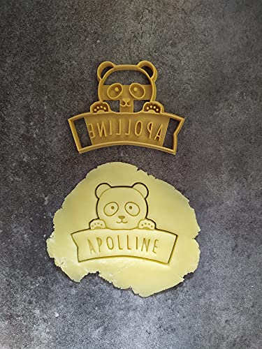 3DKOUPE - Emporte-pièce panda - Personnalisable avec texte - Couleur au choix - Conçu et fabriqué en France
