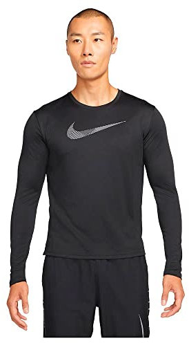 Nike Herren Run Divison Miler Sweatshirt, Black/Reflective Silv, XL