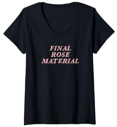 Damen Final Rose Material T-Shirt mit V-Ausschnitt