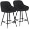 CLIPOP Barhocker 2er Set Samt Barsessel Küchenhocker mit Armlehne und Fußstütze, hohe Rückenlehne Frühstücksbarhocker für Zuhause, Küche (Schwarz, 55 x 53 x 97 cm)