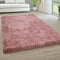 Paco Home Hochflor Teppich Wohnzimmer rutschfest Fellteppich Shaggy Flauschig Weich Modern Kunstfell Fell Imitat Einfarbig, Grösse:200x290 cm, Farbe:Dunkel Rosa